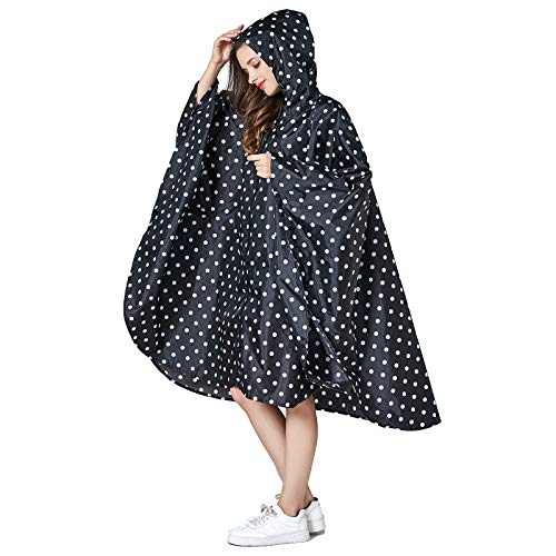 wetry - Wasserdichter Regenponcho für Damen, Notfallregenmantel mit Kapuze für Freizeitaktivitäten im Freien, Festivals, Camping, Wandern