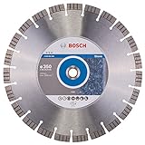 Bosch Accessories Professional Diamanttrennscheibe (für extrem hartes Gestein, Ø: 350 mm, Zubehör für Tisch- und Benzinmotorsägen)