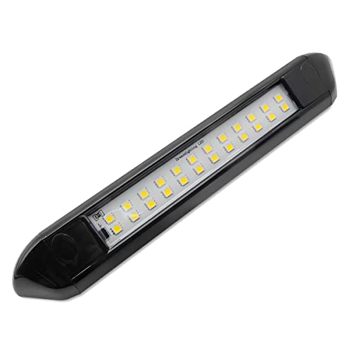 Dream Lighting LED Vorzeltleuchte Außenlampe für Wohnmobile Wohnwagen Anhänger Schwarze Schale IP66 Wasserdicht Kaltweiß 7000K