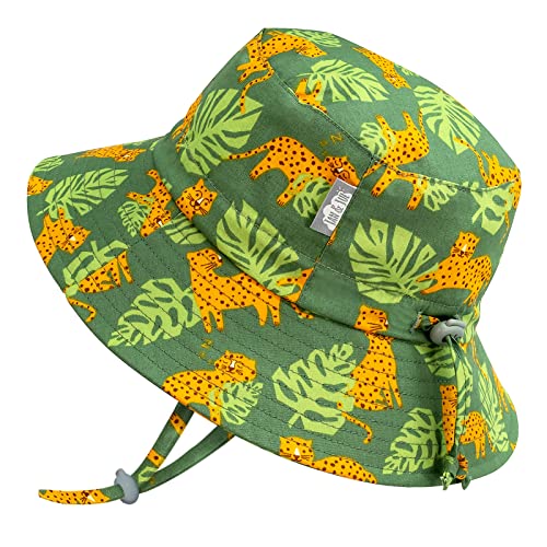 Jan & Jul Infant Summer Cotton Sun-Hat, UPF 50+, Foldable (S: 0-6 Months, Leopard)