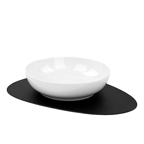 silwy® Set aus Magnet-Food-Bowl (Porzellan) und Nano-Gel-Platzset - perfekt für Camping, Caravaning und Boating - rutschfestes Geschirr ohne Klappern stapelbar, Schale für Obst, Salat, Pasta etc.