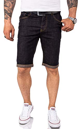 Rock Creek Herren Shorts Jeansshorts Denim Short Kurze Hose Herrenshorts Jeans Sommer Hose Stretch Bermuda Hose RC-2206 Dunkelblau W31