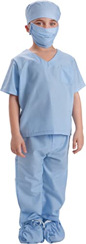 Dress Up America 874B-S Scrub's Pretend Play Outfit Kinder Doktor Scrubs Fancy Kostüm, blau, Größe 4-6 Jahre (Taille: 71-76 Höhe: 99-114 cm)