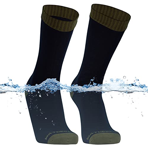 Dexshell Thermo-Socken über Ankle Länge, Schwarz und Olive, wasserdicht