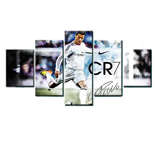 YANCONG Bilder Ronaldo Fußballspieler Wandbilder Wohnzimmer Wohnung Deko Fertig Zum Aufhängen 100X55Cm