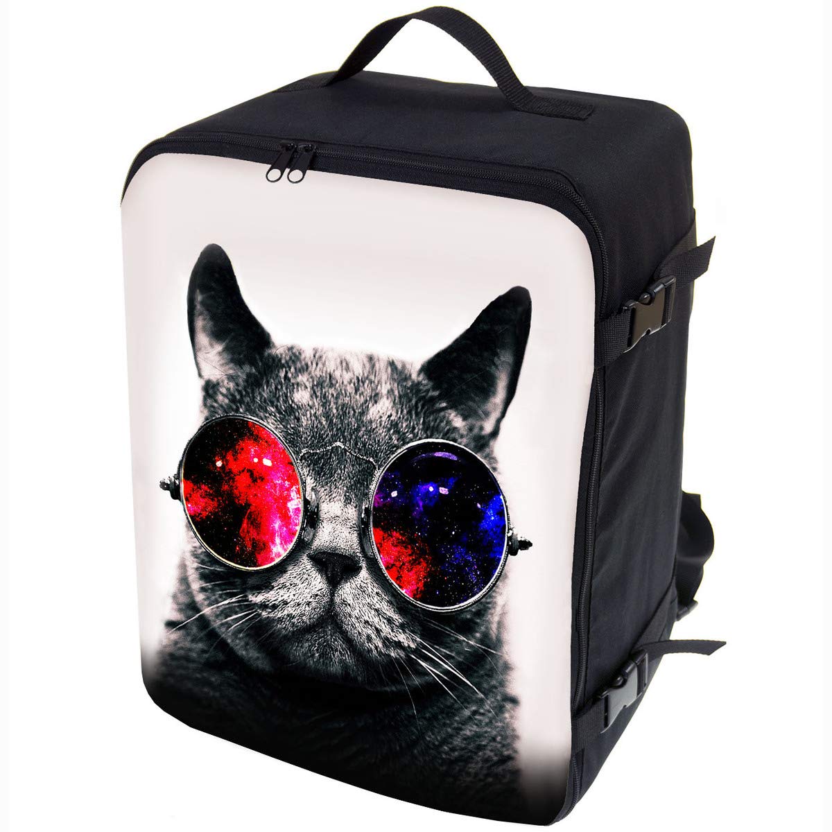 Multifunktions Handgepäck Rucksack gepolstert Flugzeugtasche Handtasche Reisetasche Rucksack gepolstertkoffer für Flugzeug Größe 40x30x20cm Galaxy Sonnenbrille Cat [102]