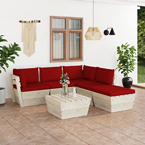 DYRJDJWIDHW aufblasbares Sofa,bodensofa,palettenmöbel,6-TLG. Garten-Sofagarnitur aus Paletten mit Kissen FichtenholzGeeignet für Garten, Swimmingpool, Wohnzimmer, Terrasse