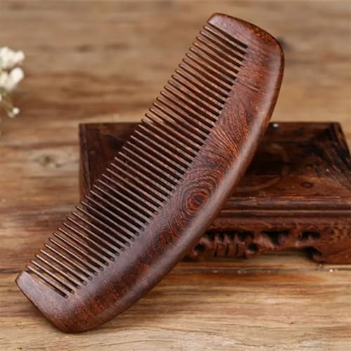 Handgefertigte Haarkämme aus natürlichem Sandelholz, antistatischer Holzduft, natürlicher Haarentwirrer, Holzkamm (Size : Black Moon)