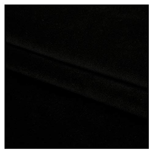 Samt Stoffe Dick Matt Samtstoff Bezugsstoff Meterware 140cm Breites Polsterstoff Möbelstoff aus 100% Polyester für Sitzbezug, Vorhang, Basteln, Kissen, 1mm Dicke(Color:black 37)