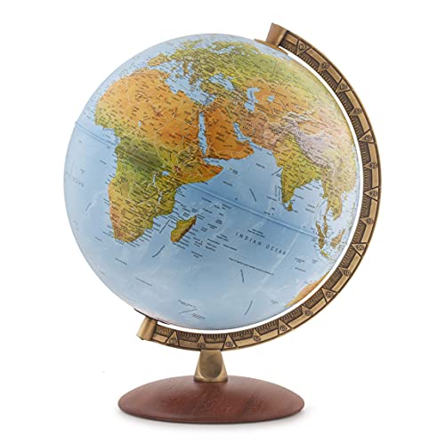 Waypoint Geographic Lugano Beleuchteter Globus für den Schreibtisch, 30,5 cm, mit Ständer und blauem Ozean, aktuelle Weltkugel