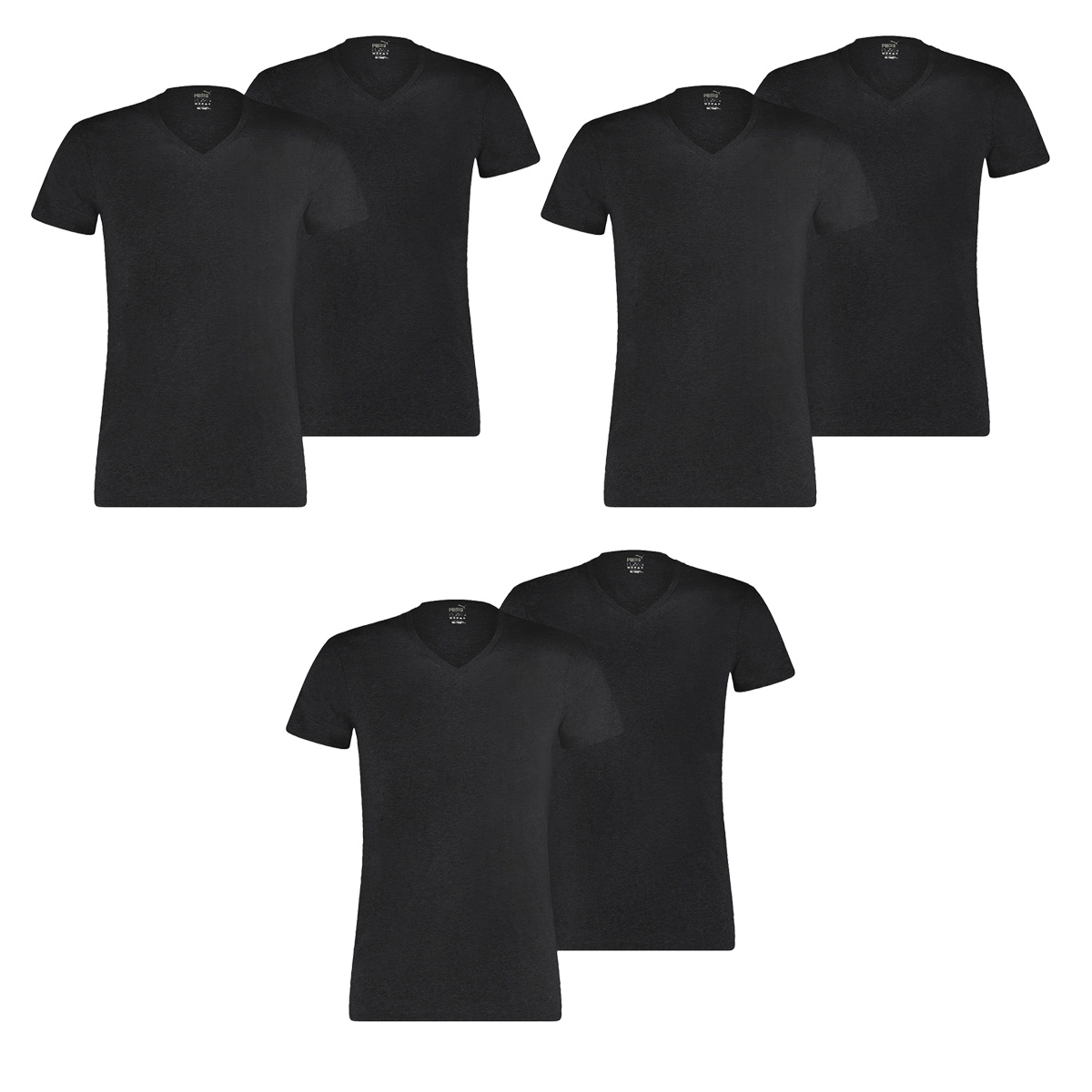 6 er Pack Puma Basic V Neck T-Shirt Men Herren Unterhemd V-Ausschnitt
