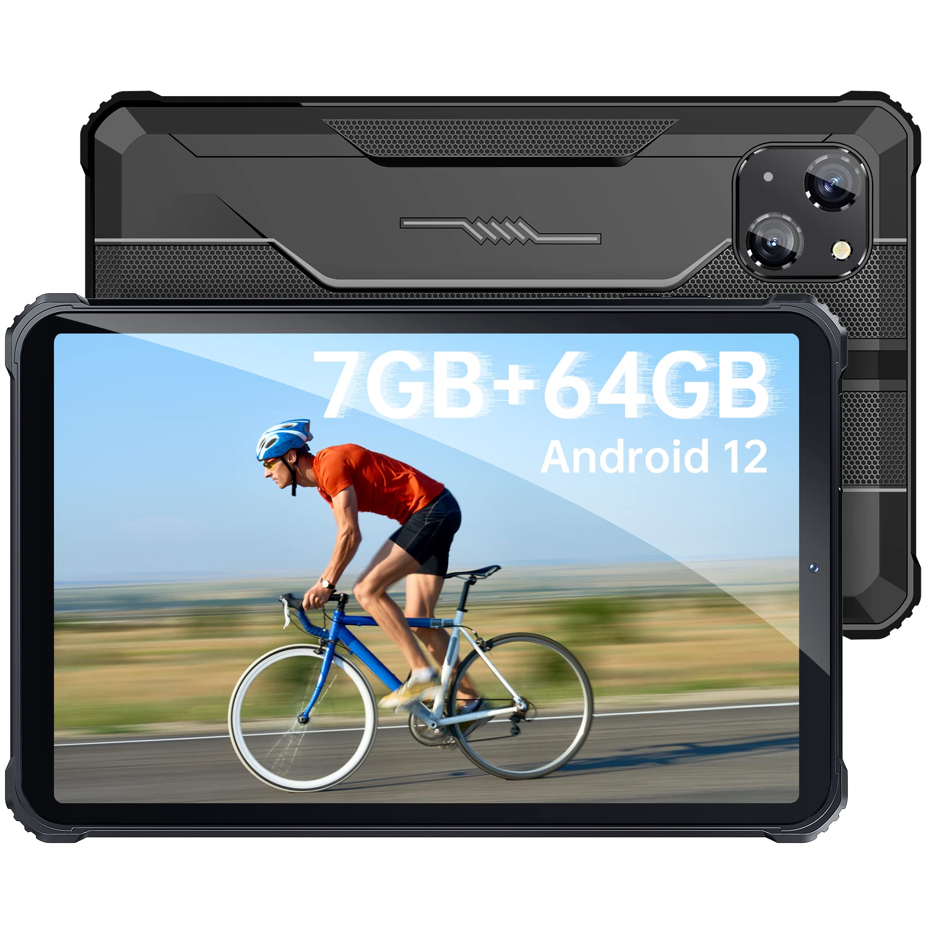 OUKITEL RT3 Outdoor Tablet 8 Zoll, 7GB(4+3) + 64GB (1TB Erweiterbar) Tablet 2023, IP68 Wasserdicht Tablet Android 12, 5150mAh, 16MP Kamera Mini Tab, Dual SIM 4G LTE/5G-WiFi/Octa-Core/Bluetooth 5.3/GPS