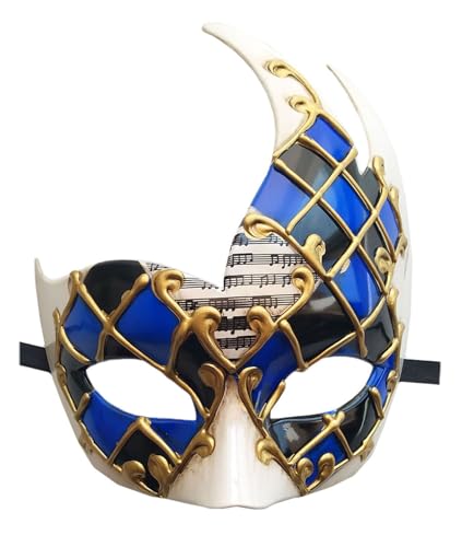 Coolwife Herren Maskerade Maske Vintage venezianisch kariert Musik Party Karneval - - Einheitsgröße