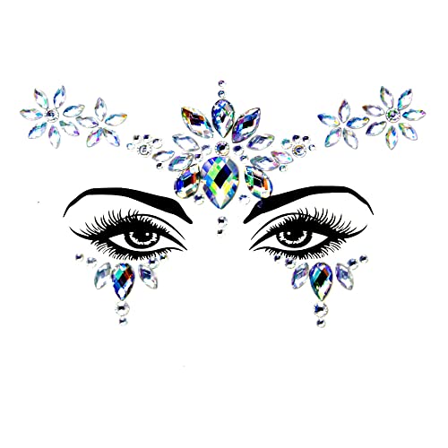 LIZHOUMIL 10 Stück Gesichtsdekoration Gesicht Edelsteine Tattoo Gesicht Juwelen Augenbrauen Leuchtende Strass Aufkleber Leuchtende Gesicht Kristall Aufkleber für Gesicht Juwelen Festival YT-45