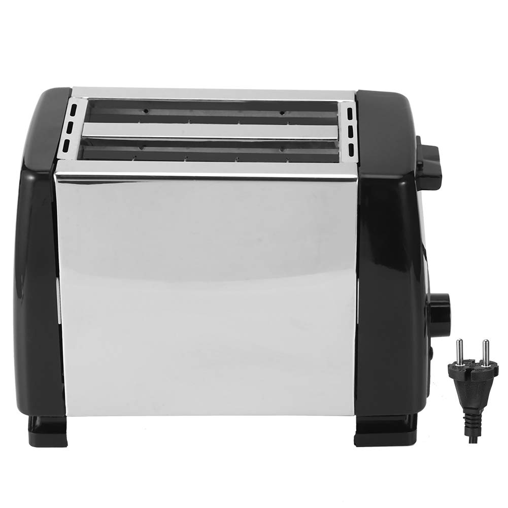 750W 2 Scheiben Brot Toaster, 6 Gänge Frühstückskochmaschine mit breiten Brotschlitzen für verschiedene Brotsorten, Brotbackmaschine mit herausnehmbarer Krümelschale