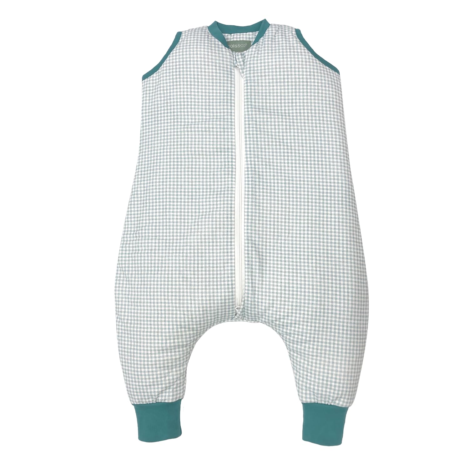 molis&co. 1.0 TOG. Baby-Schlafsack mit Füßen. Größe: 70 cm (1 Jahr). Ideal für Übergang. Adriatic Check. 100% Baumwolle. (Oeko-TEX 100).