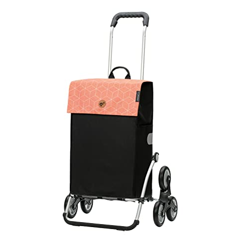 Andersen Shopper Treppensteiger Royal Alu klappbar mit Rad Ø 3 x 13 cm und 47 Liter Tasche Vide apricot