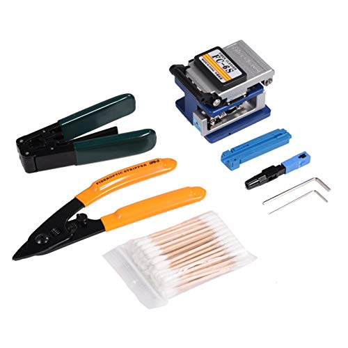 FTTH Fiber Optic Tool Kit mit Glasfaser Cleaver FC-6S Optical Fiber Cutting Tool Set Fiber Cleaver und Fiber Optic Stripper