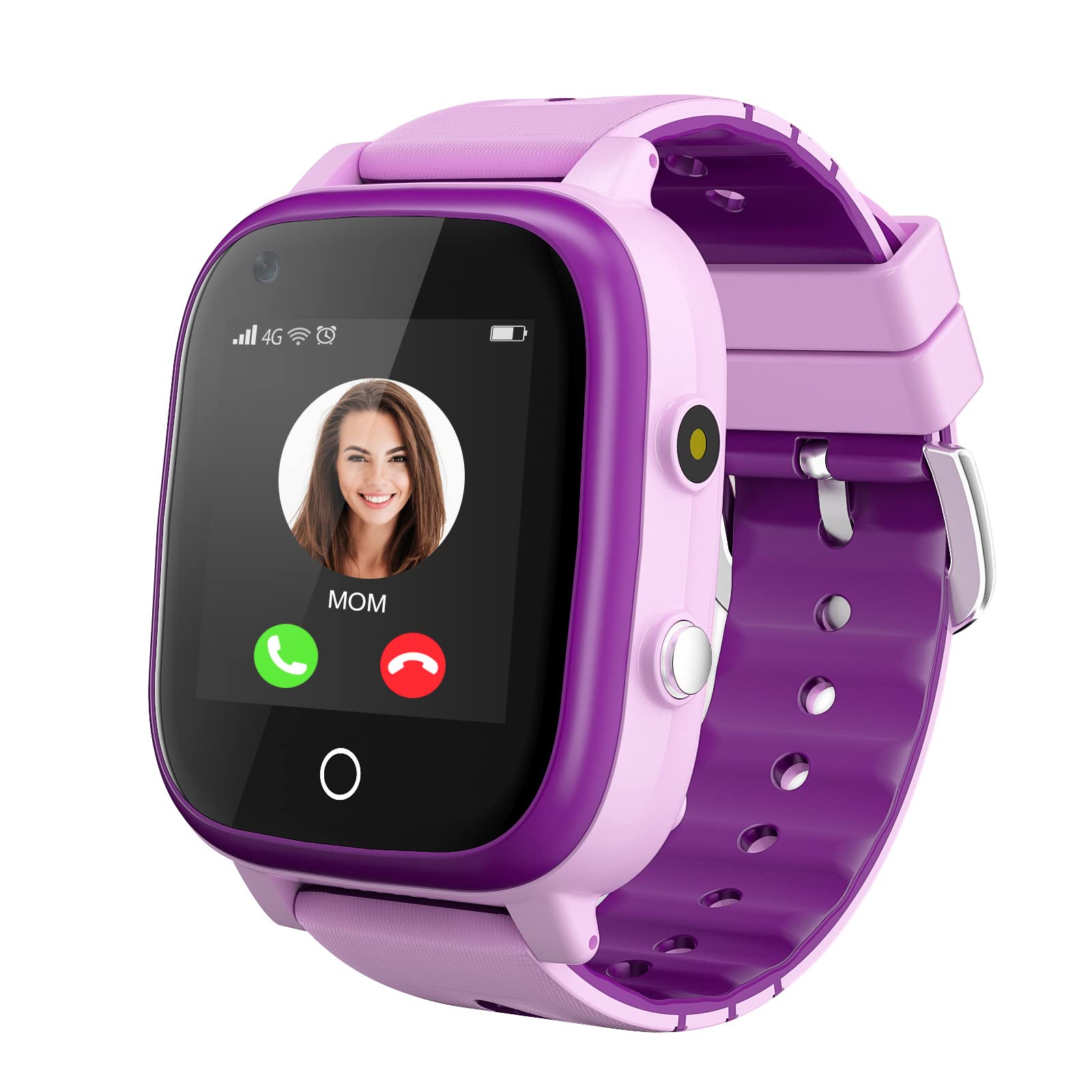 4G Smartwatch für Mädchen Jungen, Smart Watch für Kinder, IP67 Wasserdicht WiFi Smartwatch Telefon mit GPS-Tracker Videoanruf Telefonanruf SOS für Kinder 3-14 Jahre alt Geburtstagsgeschenke (lila)