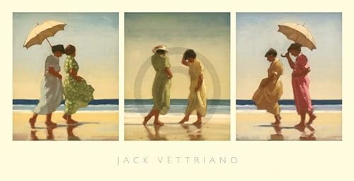 PGM Jack Vettriano - Summer Days Triptychon Kunstdruck 70x36cm