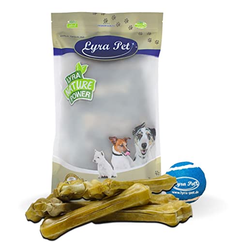 Lyra Pet® 20 Kauknochen ca. 21 cm ca 200g Rinderhaut gepresst Zahnpflege+Tennis Ball