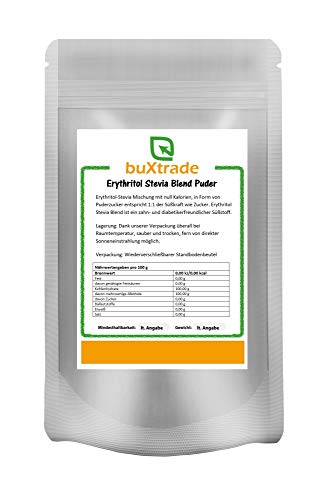 10x 1 kg | Erythritol + Stevia Mischung Puderzucker | Erythrit | Zuckerersatz | Kalorienfrei | Buxtrade