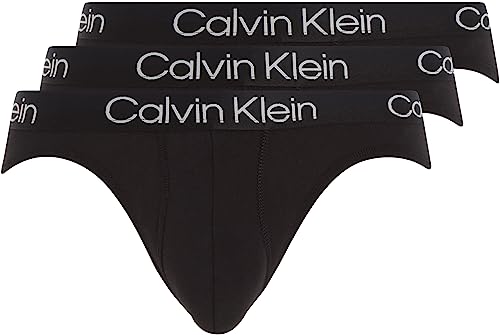 Calvin Klein Herren HIP Brief 3PK Slip, Schwarz, M