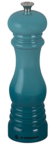 Le Creuset Pfeffermühle, ABS-Kunststoff, 6,2 x 6,2 x 20,8 cm, Keramik-Mahlwerk, Karibik (Türkis)