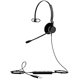 Jabra Biz 2300 USB-A UC On-Ear Mono Headset - Unified Communications zertifizierter Noise Cancelling Kabel-Kopfhörer mit Bedieneinheit für Softphones und Tischtelefone