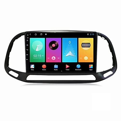 ADMLZQQ Doppel-Din-Autoradio Mit Carplay Für FIAT Doblo 2015-2019,9'' HD Touchscreen Bluetooth Car Radio,Mirror Link,Backup-Kamera,Lenkradsteuerung,GPS/USB/SIM,FM/AM Autoradio,M100s