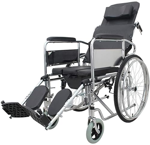 BOCbco Vollständig Verstellbarer manueller Rollstuhl,Leichter manueller Rollstuhl,Drive Sport-Liegerollstuhl,vollständig Verstellbarer Rollstuhlsitz mit anhebbaren Beinstützen