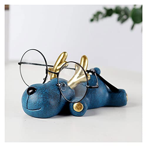 Xu Yuan Jia-Shop Brillenhalter Tragbare Harz Tier Brillenhalter, Kreative Deer Sonnenbrille Displayständer, Nachttisch Home Büro Schreibtisch Schule Dekor Sonnenbrillen Ständer (Color : Blue 1)