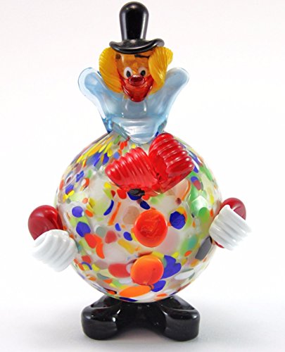 Vinciprova Le Gemme di Venezia Clown Murano Glass H18 cm Made in Italy Clown
