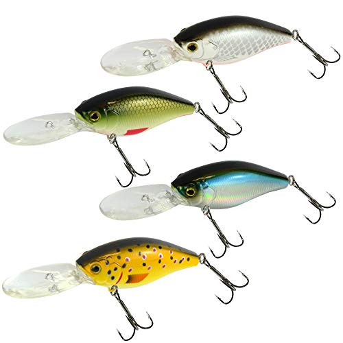 4 Seika Pro 7cm 19g Wobbler Kobe - Köderset zum Barschangeln & Hechtangeln, Barschköder, Hechtköder, Crankbait zum Spinnfischen