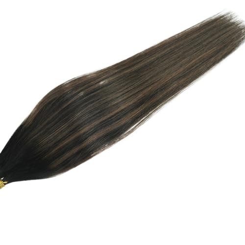 Haarverlängerungen, echtes menschliches Haar, 35,6–71,1 cm, versteckter Draht, Clip im Haar, braune Farbe (Color : T1B-P1B-6, Size : 1SIZE_24INCH 110G)