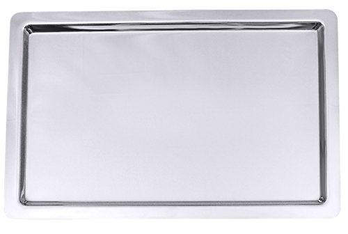 Bankettplatte, rechteckig, aus Edelstahl 18/10, Rand glatt auslaufend, extra schwere Qualität | ERK (A1 - 65 x 44 x 2 cm)