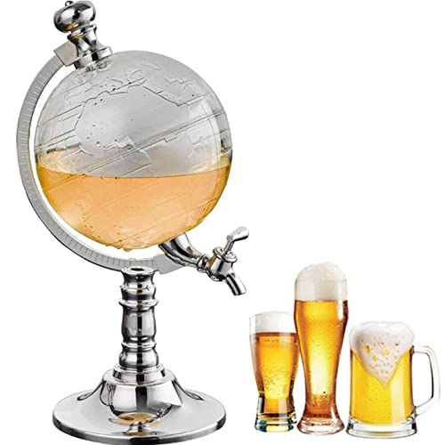 Fetcoi 1.5L Globus Getränke Zapfsäule Likör Spender Home Bier Wein Whisky Zapfanlage,weit verbreitet in Bars, Hotels, Teehäusern, KTV, zu Hause