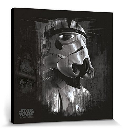 1art1 Star Wars - Rogue One, Stormtrooper Black Poster Leinwandbild Auf Keilrahmen 40 x 40 cm