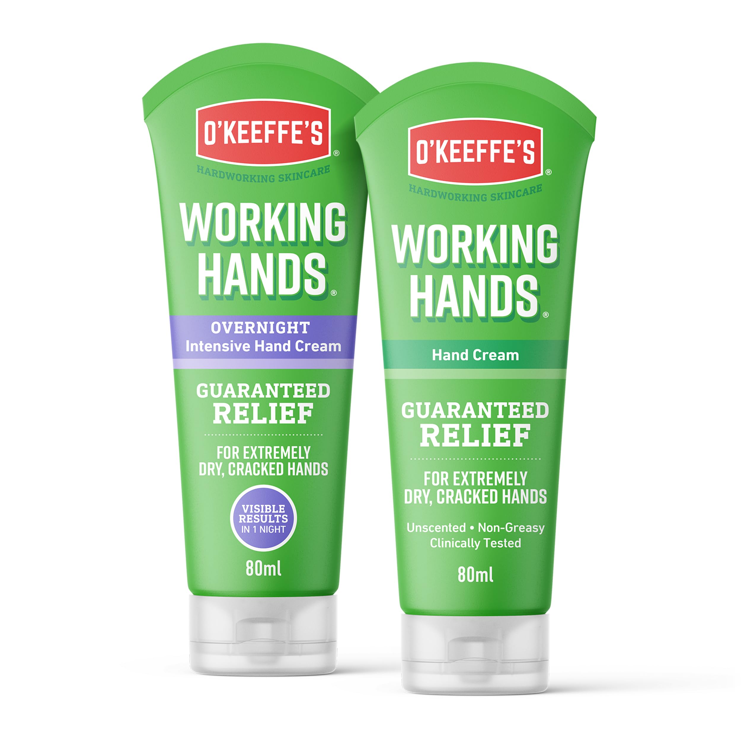 O'Keeffe's Working Hands Overnight 80 ml & Working Hands 80 ml (Doppelpack — Hände) Verpackung kann variieren
