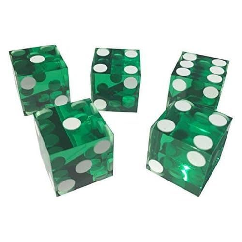 5 x Folie versiegelt grün neue Perfect 19 mm Precision Casino Würfel/Craps Atemberaubende
