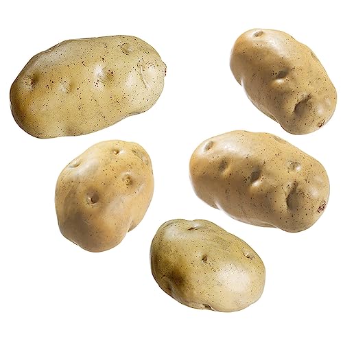 Deco Woerner Kartoffeln Lebensmittel-Attrappe 8 x 10 cm 5 STK. Fake Kartoffel Deko Gemüse naturgetreue Kartoffeln Künstliches Gemüse