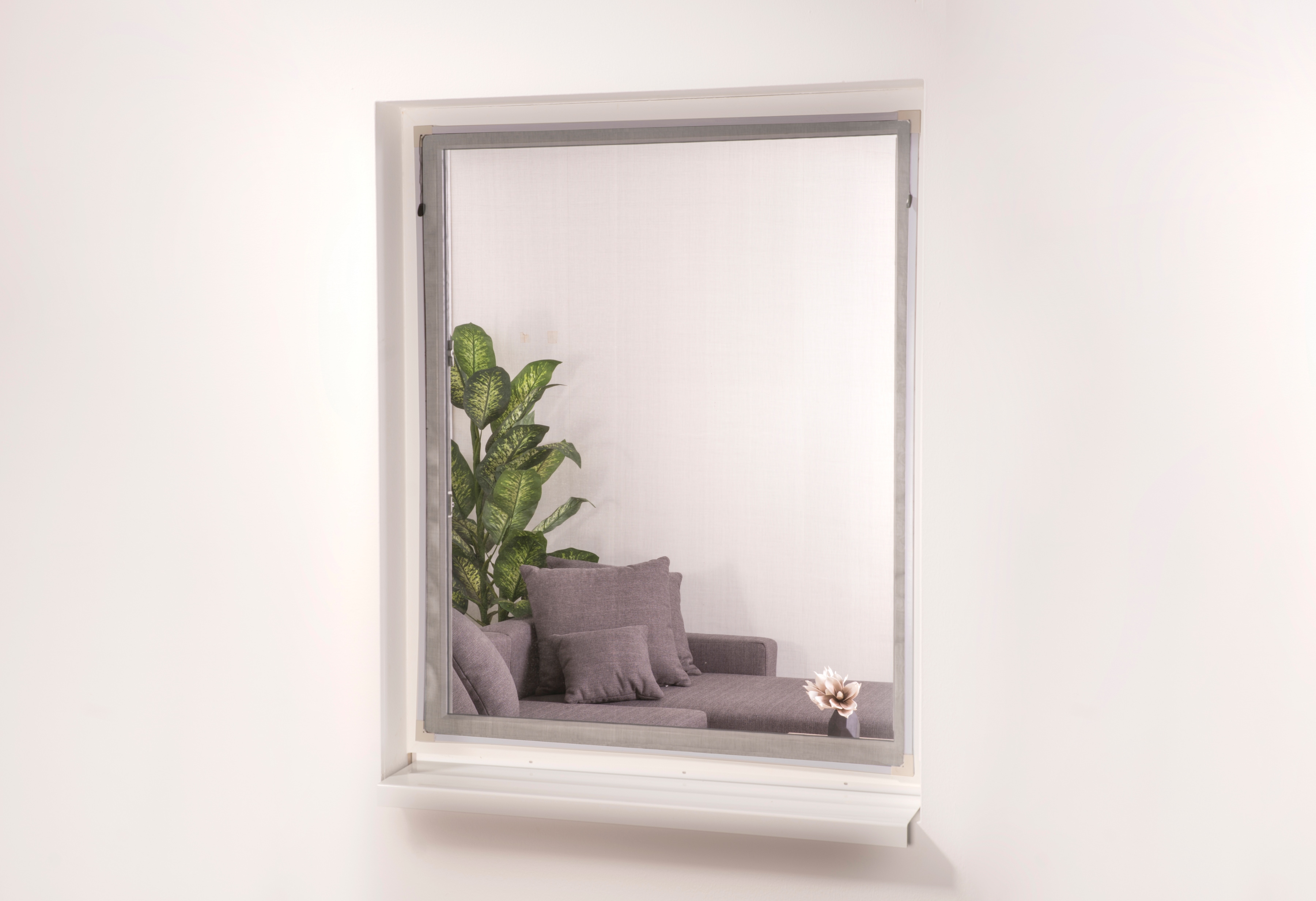 hecht international Insektenschutz-Fensterrahmen "EASY", weiß/anthrazit, BxH: 130x150 cm