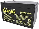 Long WP12-12A/F2 WP12-12A/F2 Batteria al Piombo 12 V 12 Ah Piombo-AGM (L x A x P) 151 x 98 x 98 mm Spina piatta 6,35 mm