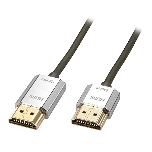LINDY HDMI Anschlusskabel [1x HDMI-Stecker - 1x HDMI-Stecker] 3 m Grau