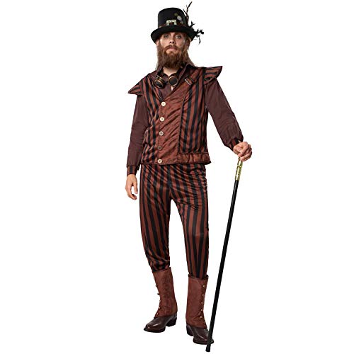 dressforfun 900492 - Herrenkostüm Steampunk Gentleman, Outfit mit dominierenden Längsstreifen (S | Nr. 302340)