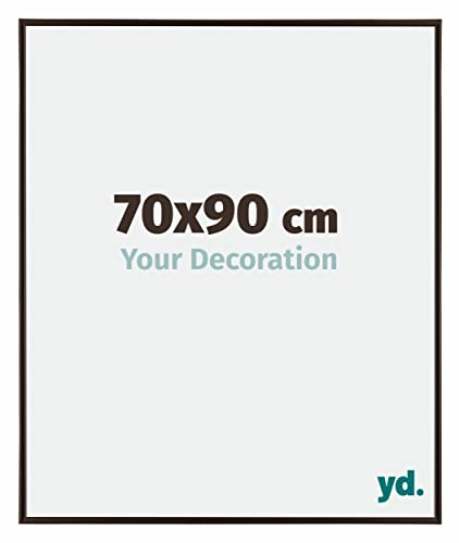 yd. Your Decoration - 70x90 cm - Bilderrahmen von Kunststoff mit Acrylglas - Ausgezeichneter Qualität - Antrazit - Antireflex - Fotorahmen - Evry.