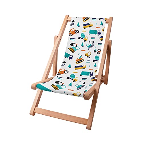 DreamRoots Liegestuhl Kinder Garten - Gartenstuhl Kinder Draußen - Kinder Klappstuhl - Kinder Campingstuhl Faltbar mit waschbare 100% Polyester - Kinder Liegestuhl - Kinder Gartenstuhl