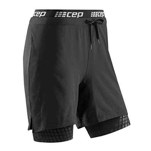 CEP - Training 2IN1 Shorts 3.0 für Damen | Kurze Trainingshose mit Kompression in schwarz | Größe L