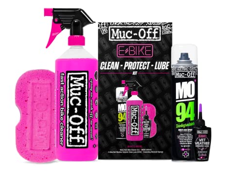 Muc Off E-Bike Clean, Protect & Lube Kit Fahrrad Reiniger Set (Wet Lube Version)