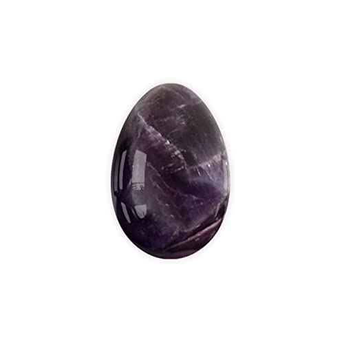 Ungebohrte Yoni-Eier, 45 x 30 mm, natürliches Rosenquarz-Massage-Ei, Obsidian-Kristall-Jade-Eier, Kegel-Übungs-Massageball, Jade-Eier (Color : Amethyst Eggs)